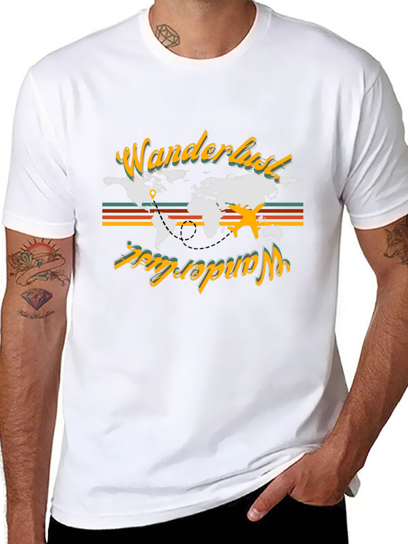 Wanderlust World Map Graphic Tee