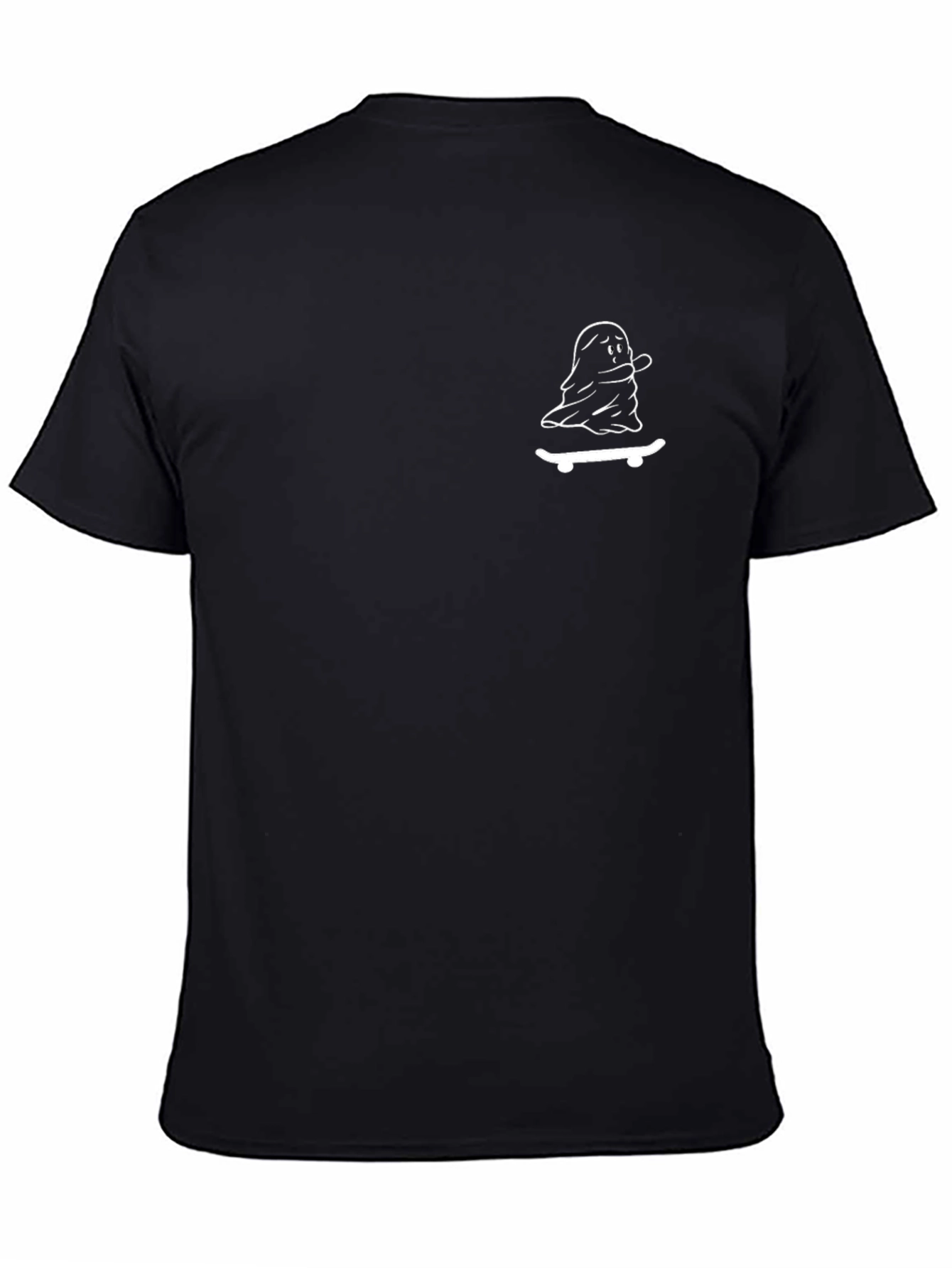 Ghost Skateboard Graphic T-Shirt - Black