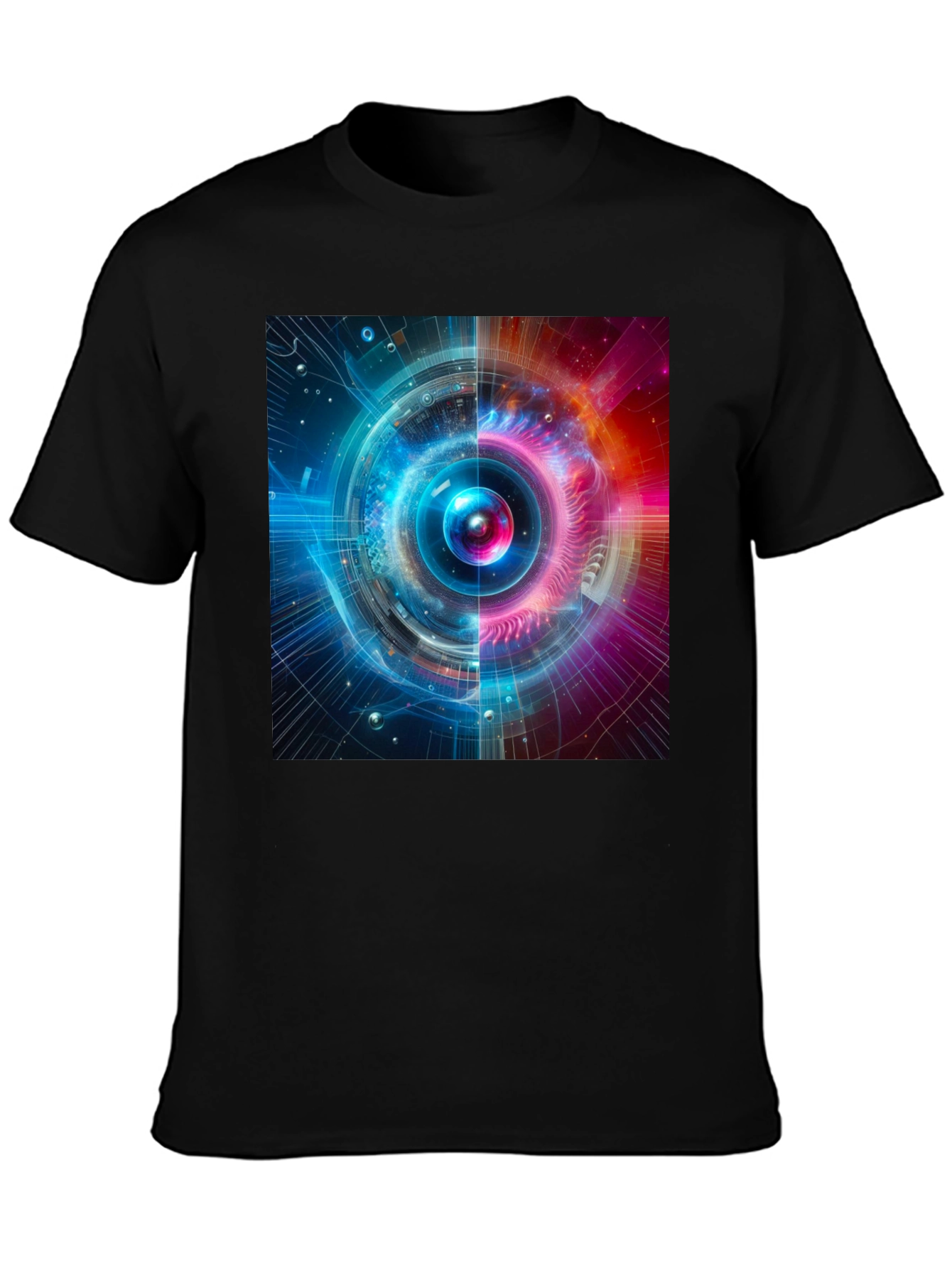 Cosmic Fusion Graphic Tee - Sci-Fi Style