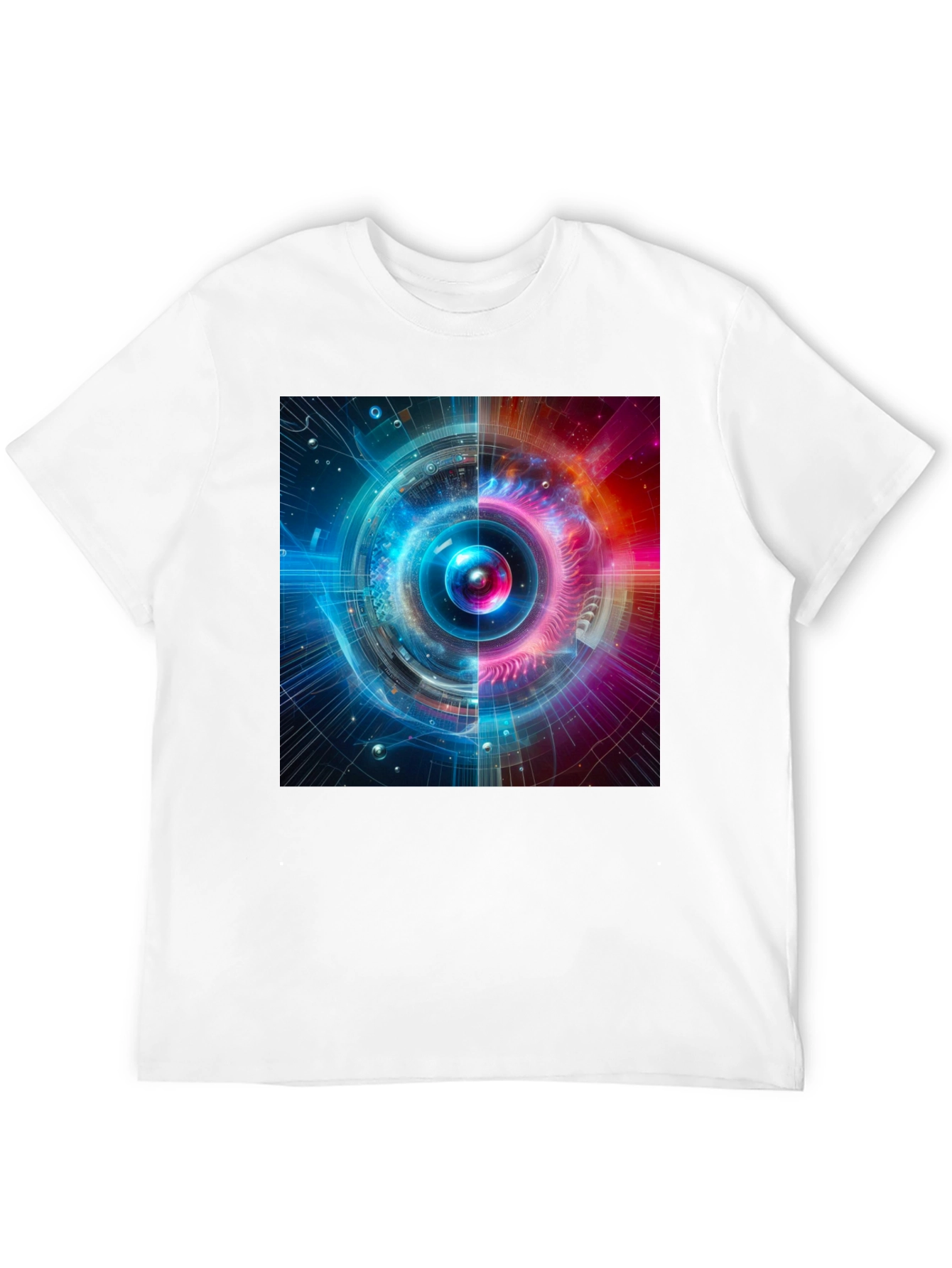Cosmic Fusion Graphic Tee - Sci-Fi Style