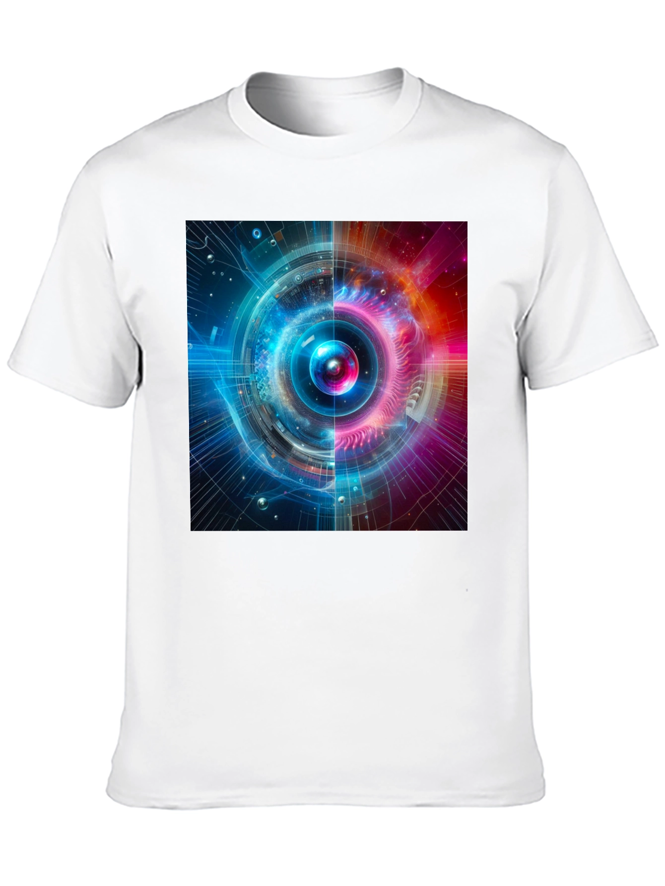Cosmic Fusion Graphic Tee - Sci-Fi Style