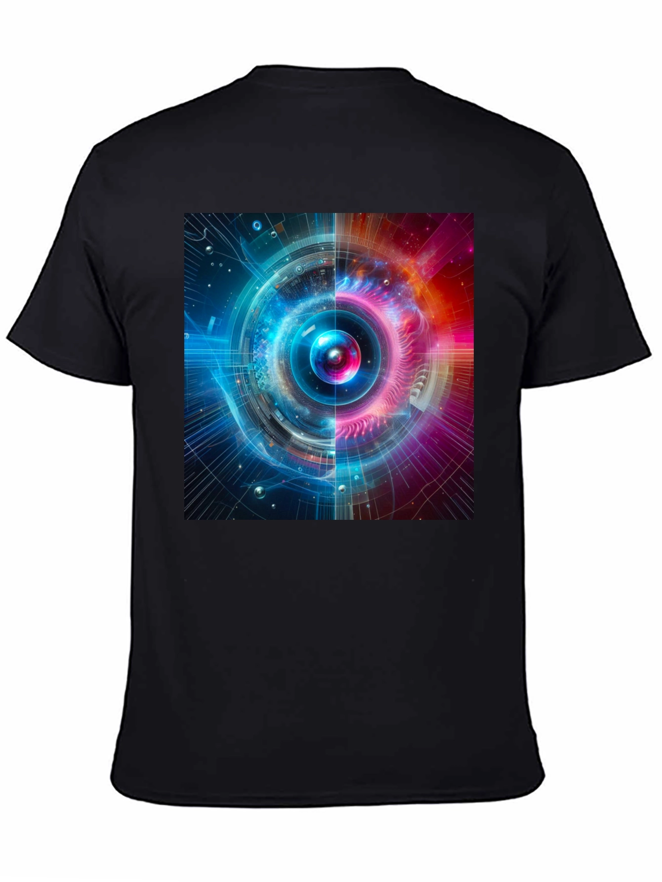 Cosmic Fusion Graphic Tee - Sci-Fi Style
