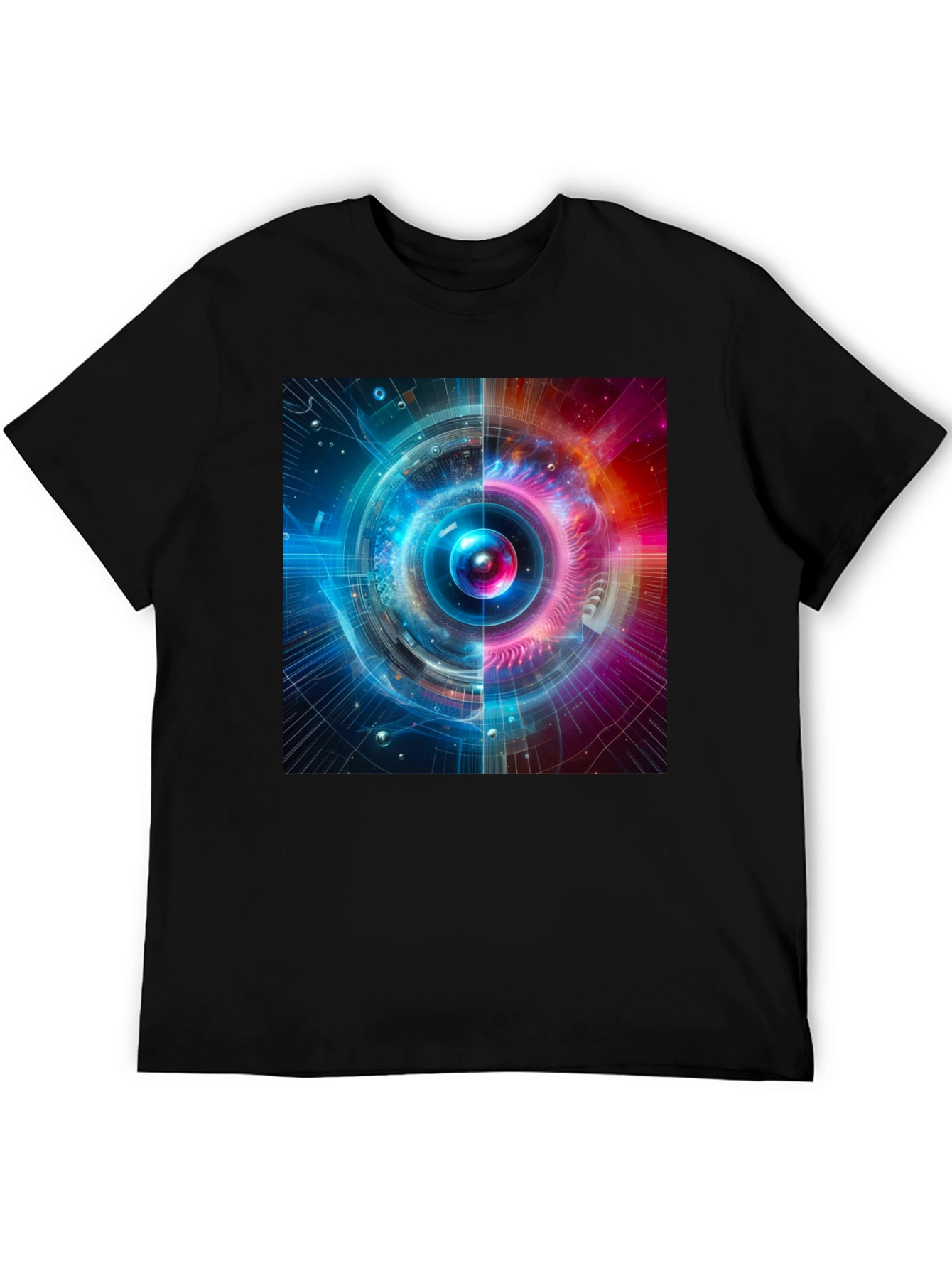 Cosmic Fusion Graphic Tee - Sci-Fi Style