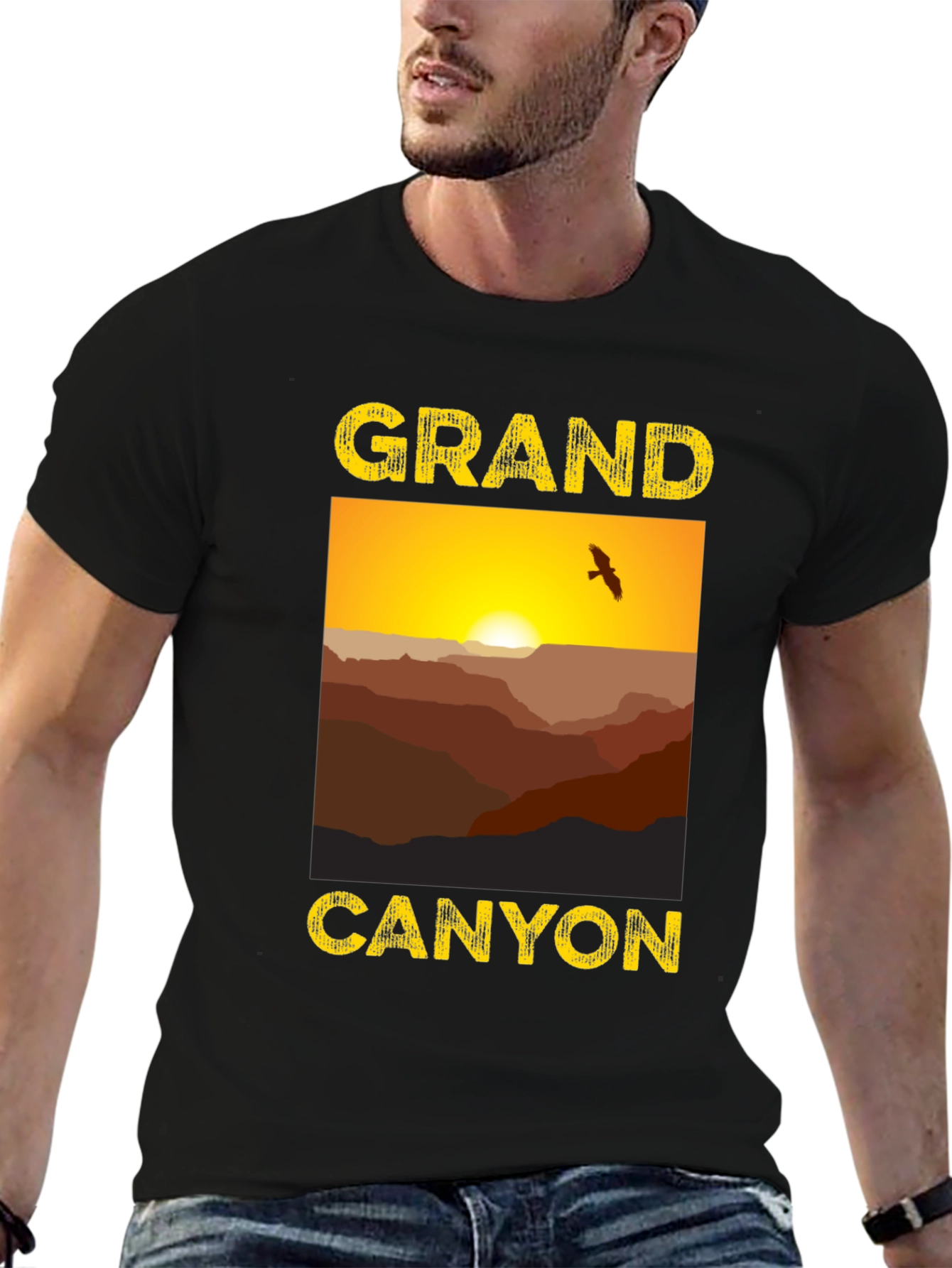 Grand Canyon Graphic Print Black T-Shirt