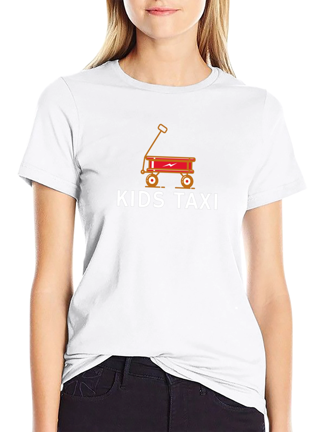 Kids Taxi Graphic Tee - Black Cotton T-Shirt