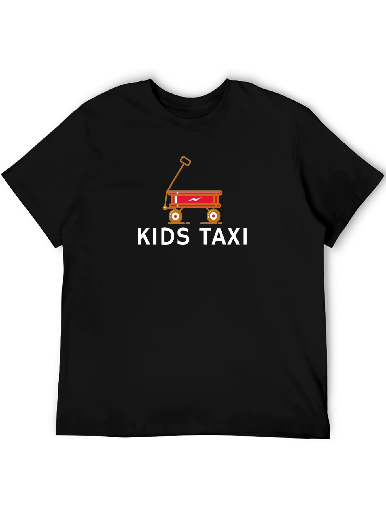 Kids Taxi Graphic Tee - Black Cotton T-Shirt