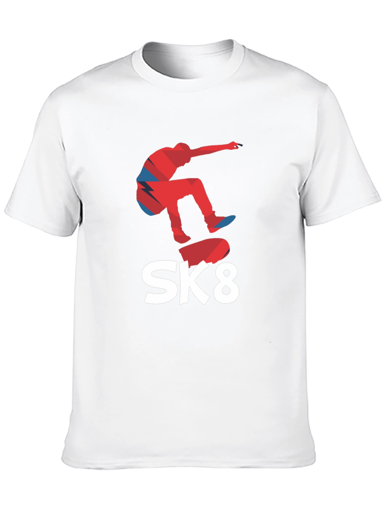 Cool SK8 Skateboarder Graphic Tee - Black
