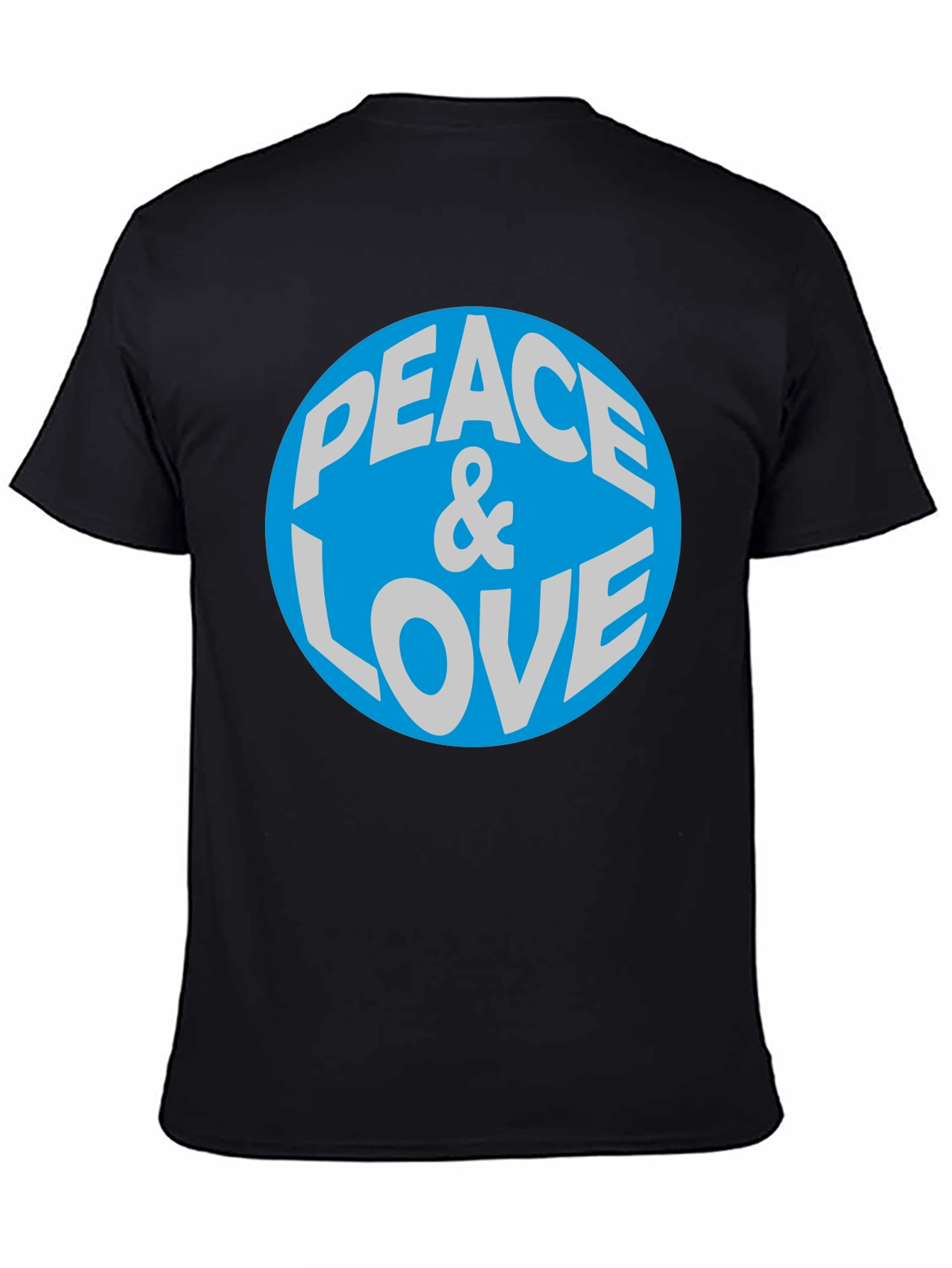 Peace & Love Graphic T-Shirt - Blue Circle Design