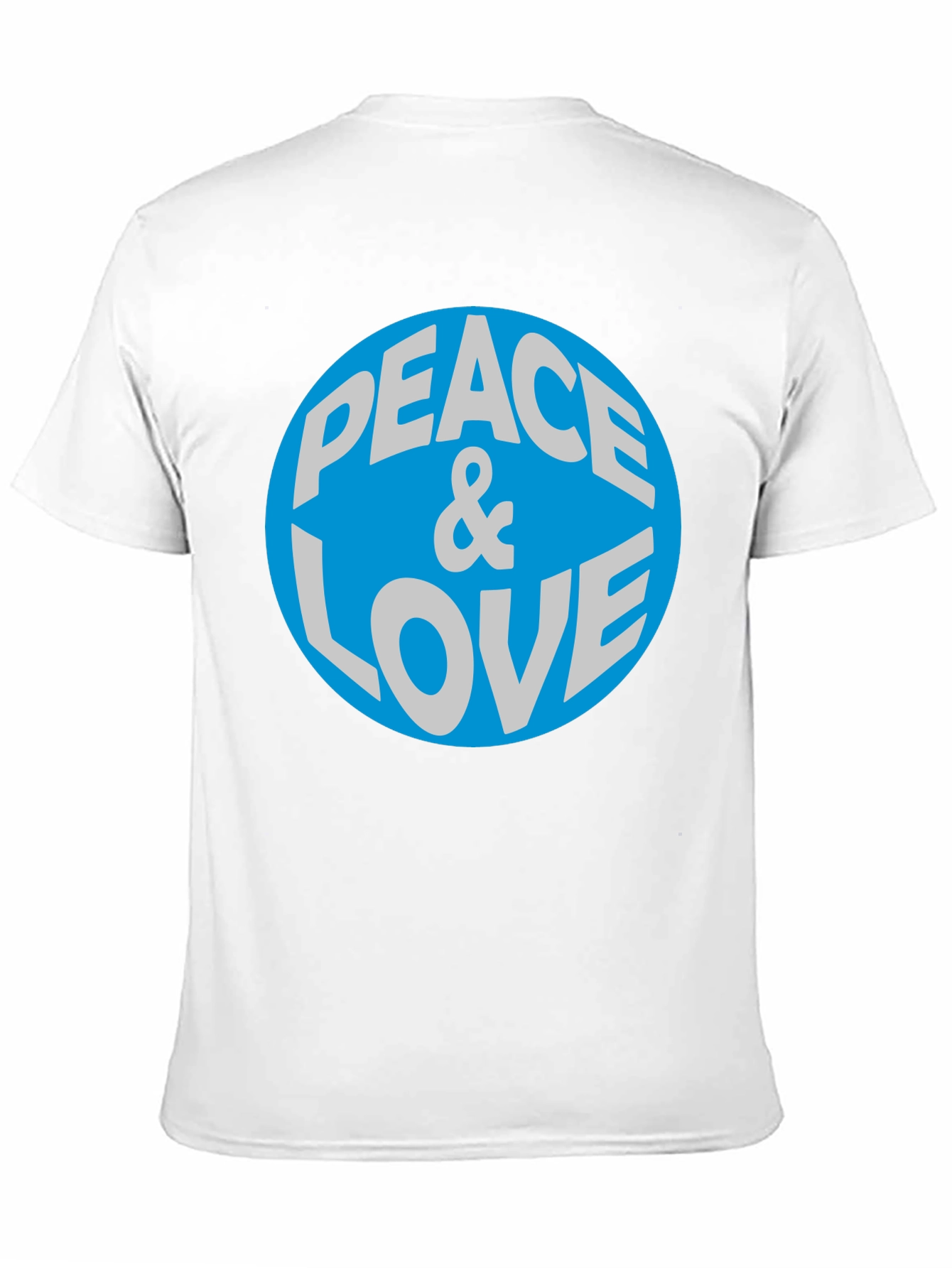 Peace & Love Graphic T-Shirt - Blue Circle Design