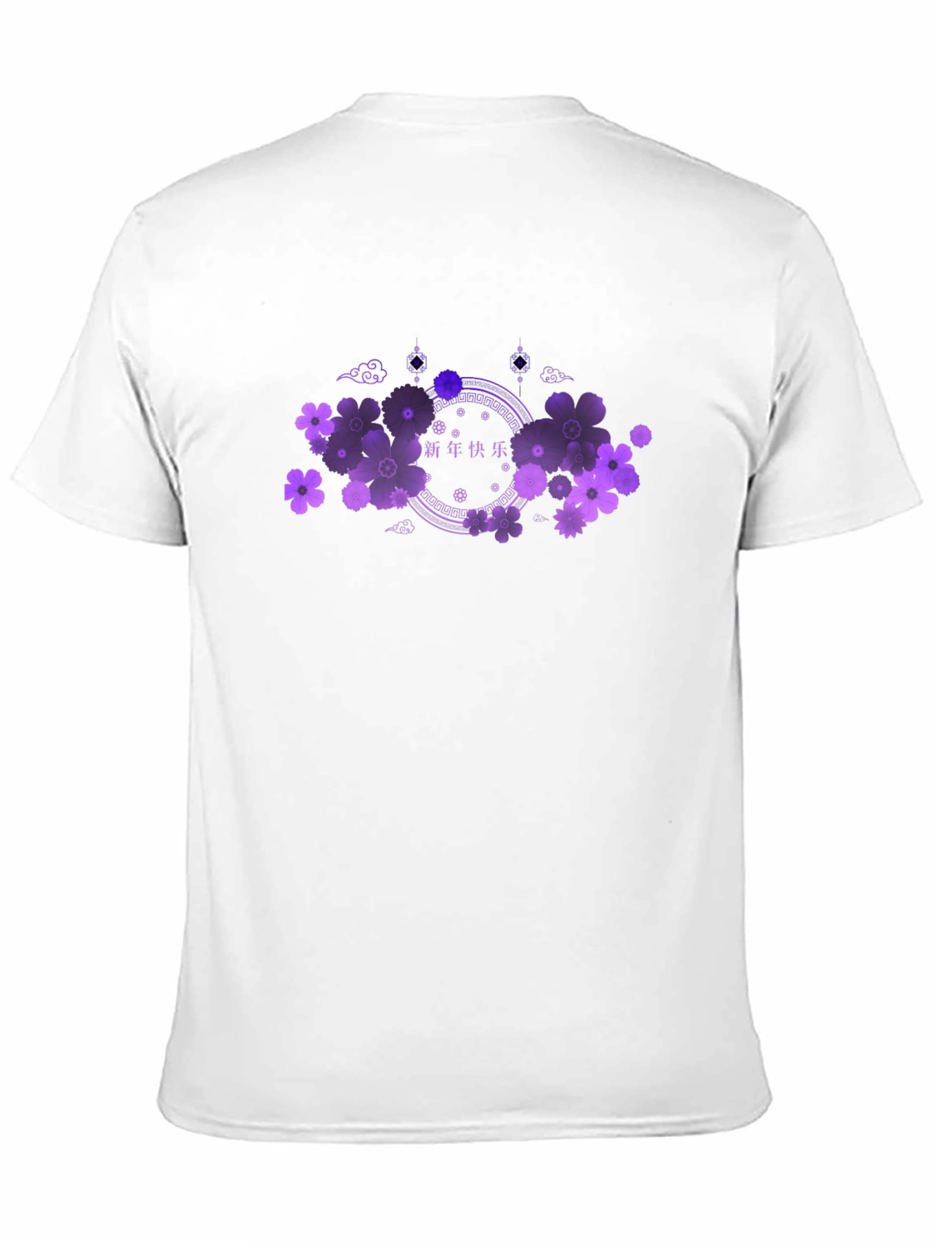 Floral Chinese New Year Black Tee