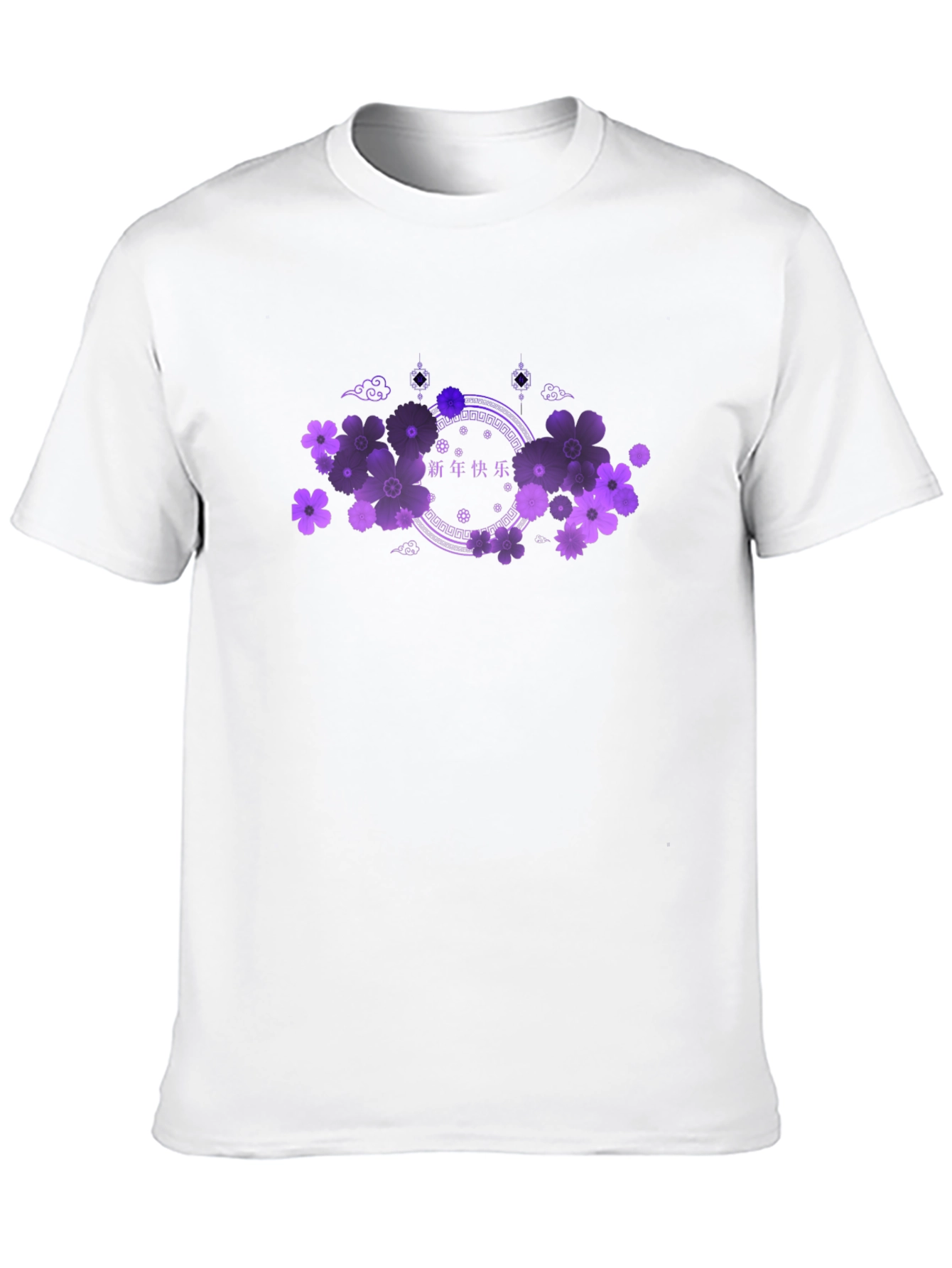Floral Chinese New Year Black Tee