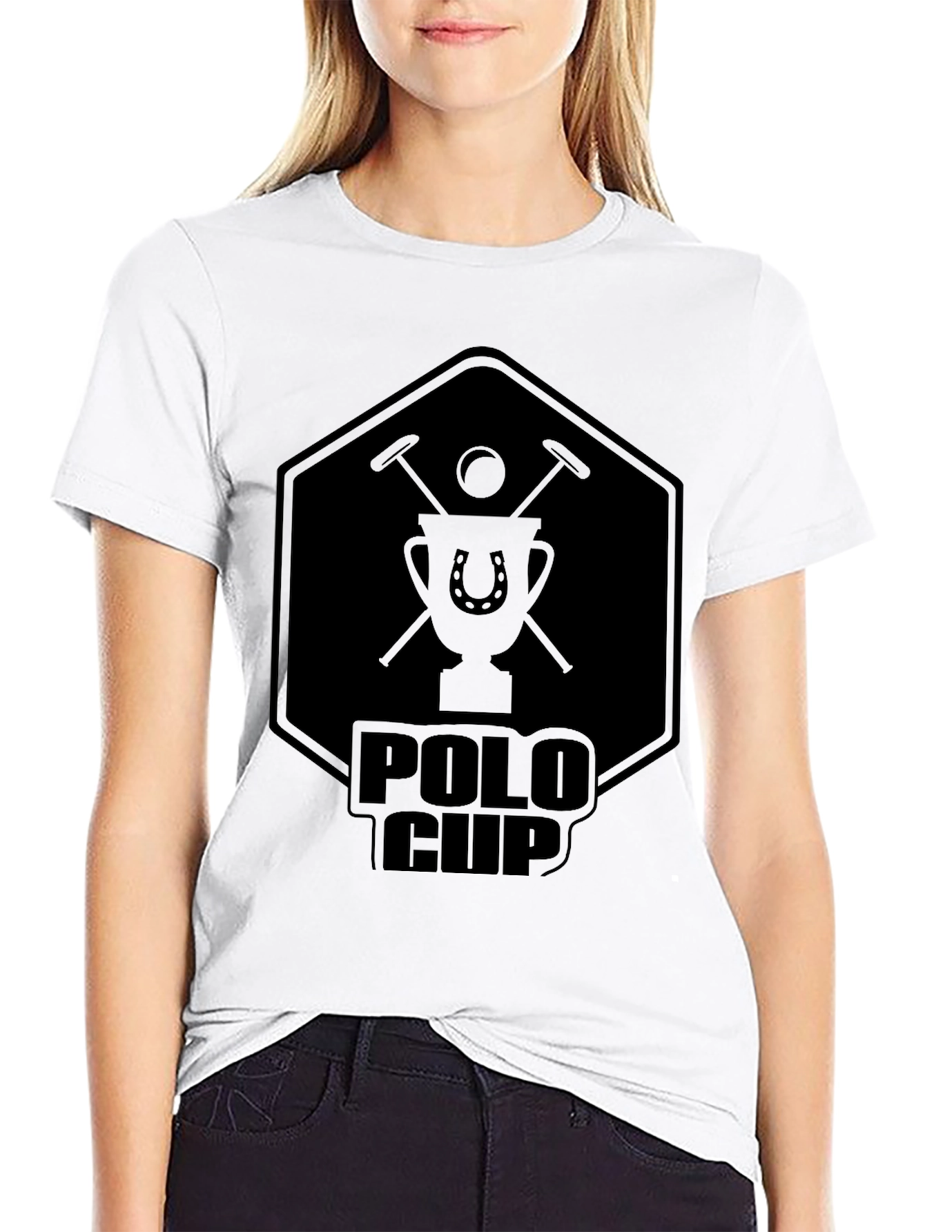 Polo Cup Graphic Tee - Classic Black Cotton T-Shirt