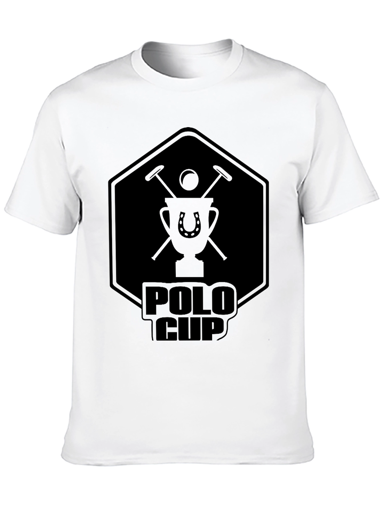 Polo Cup Graphic Tee - Classic Black Cotton T-Shirt