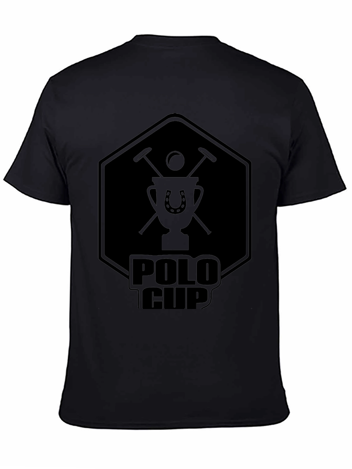 Polo Cup Graphic Tee - Classic Black Cotton T-Shirt