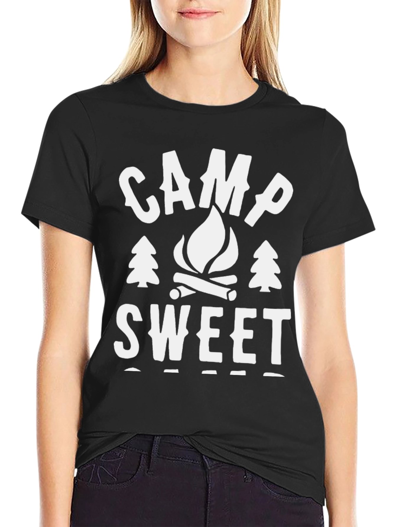 Camp Sweet T-Shirt - Black Camping Graphic Tee