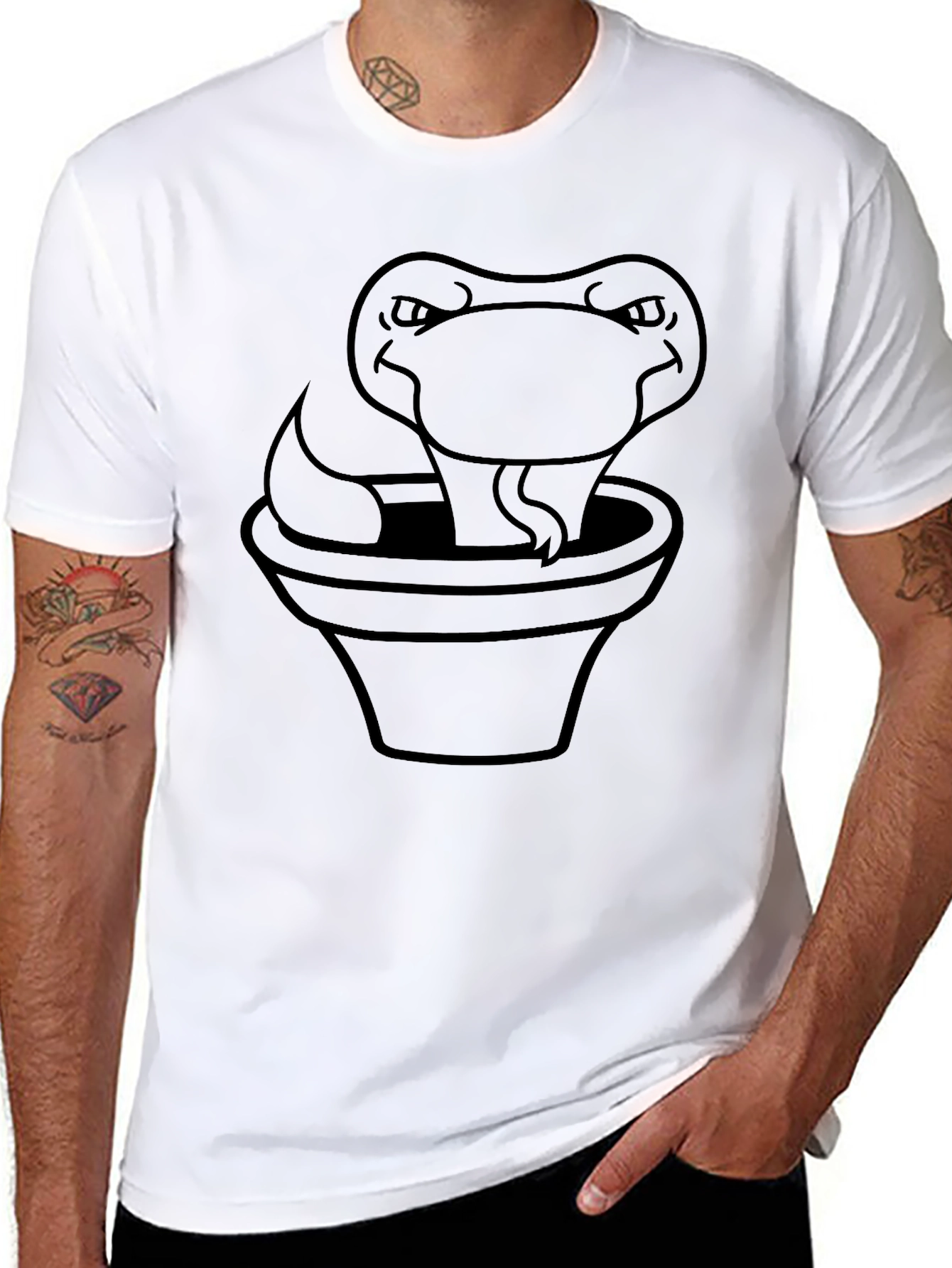 Snake in a Pot Black T-Shirt