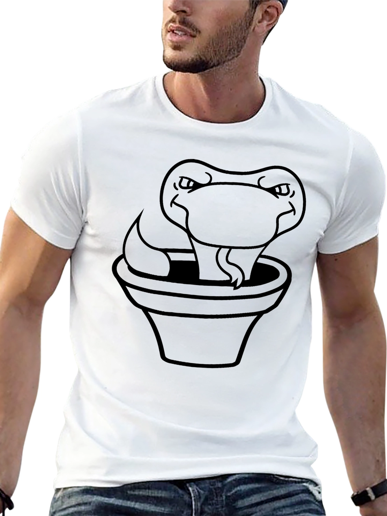 Snake in a Pot Black T-Shirt