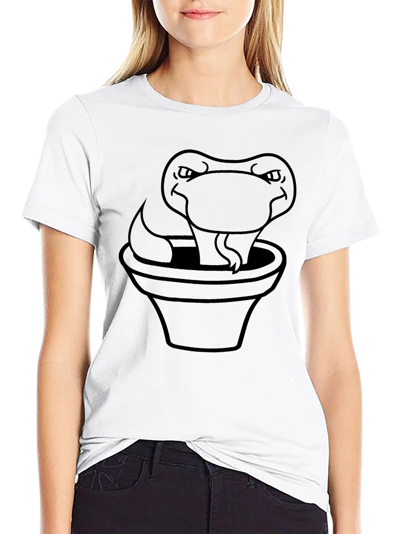 Snake in a Pot Black T-Shirt