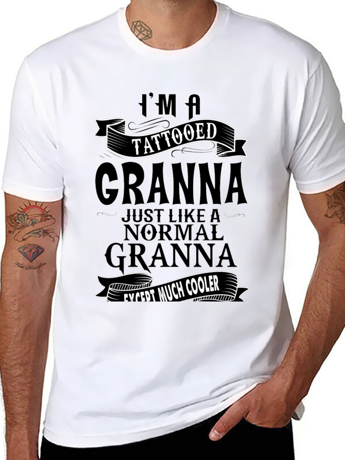 Tattooed Granna T-Shirt - Cool Grandma Tee