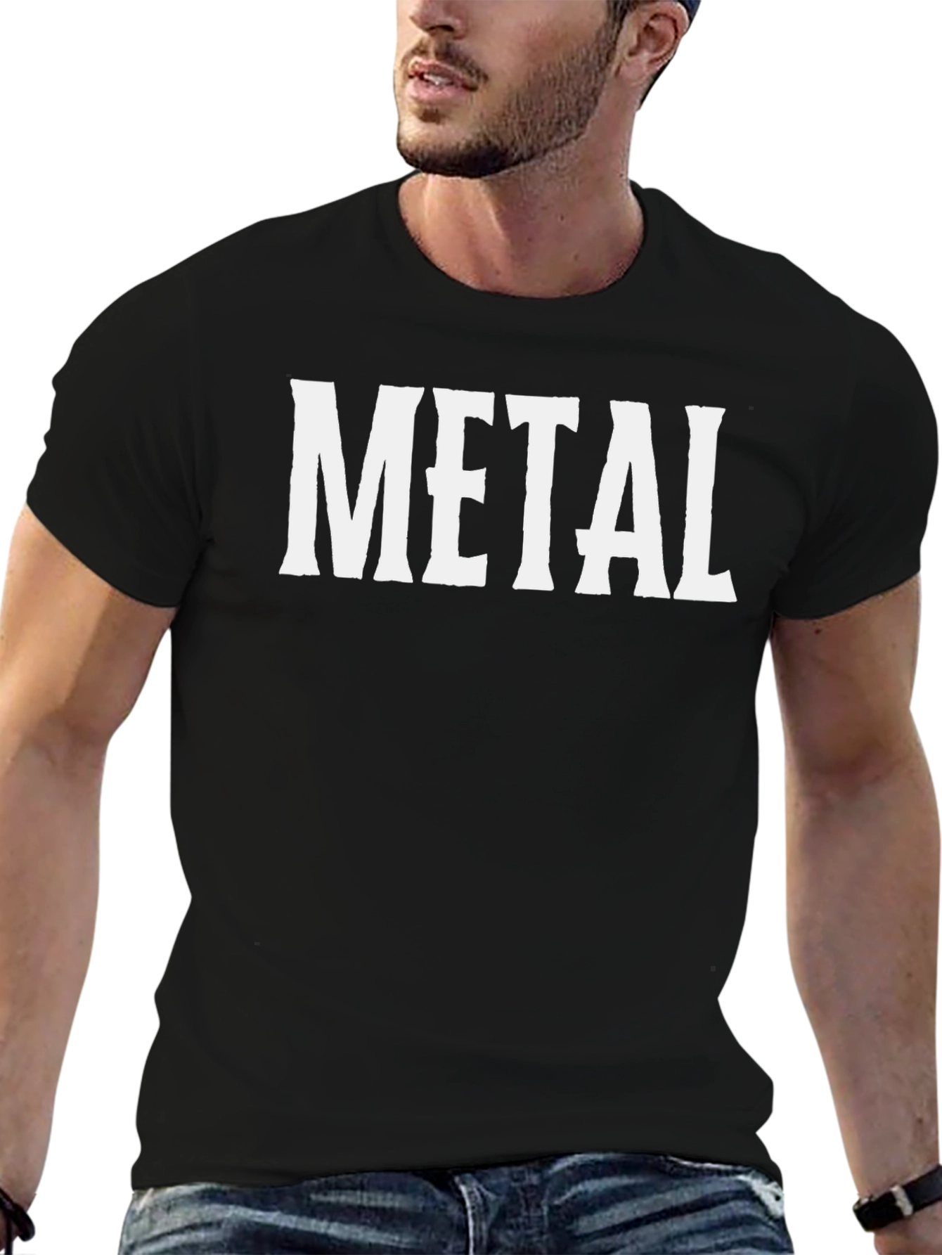 Metal Graphic Tee - Black Cotton T-Shirt