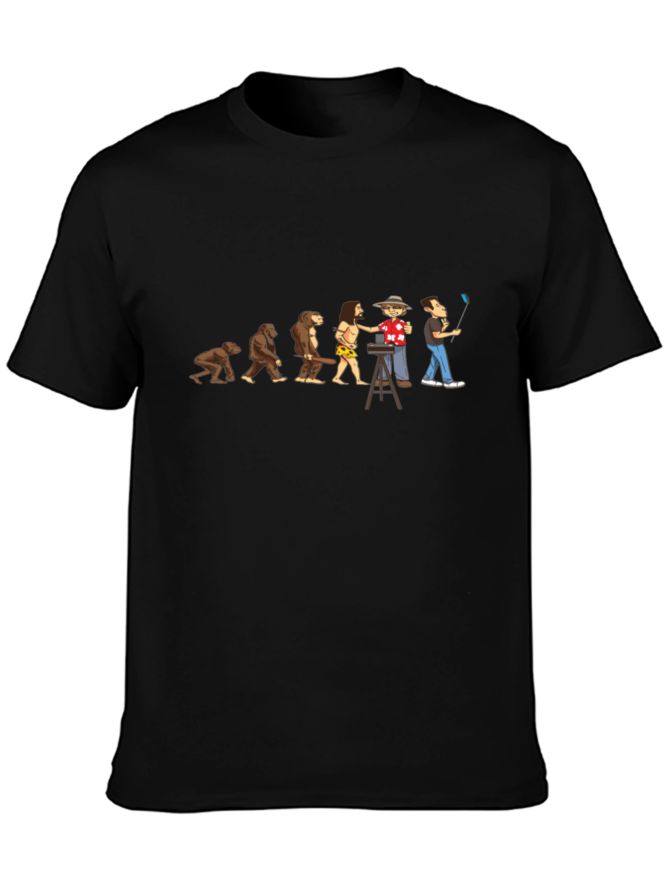 Evolution of Selfie Black T-Shirt