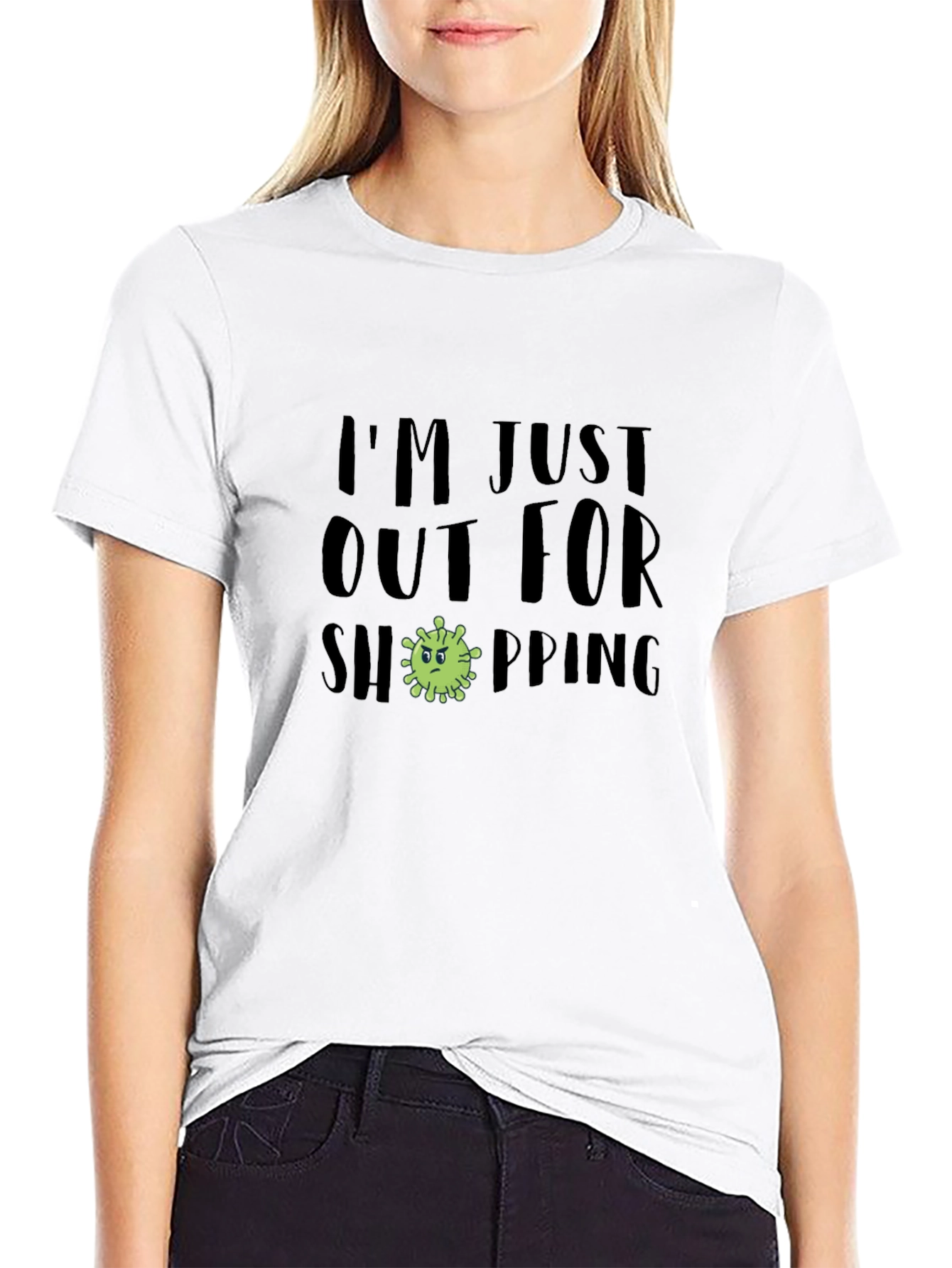 Funny Shopping Virus Black T-Shirt