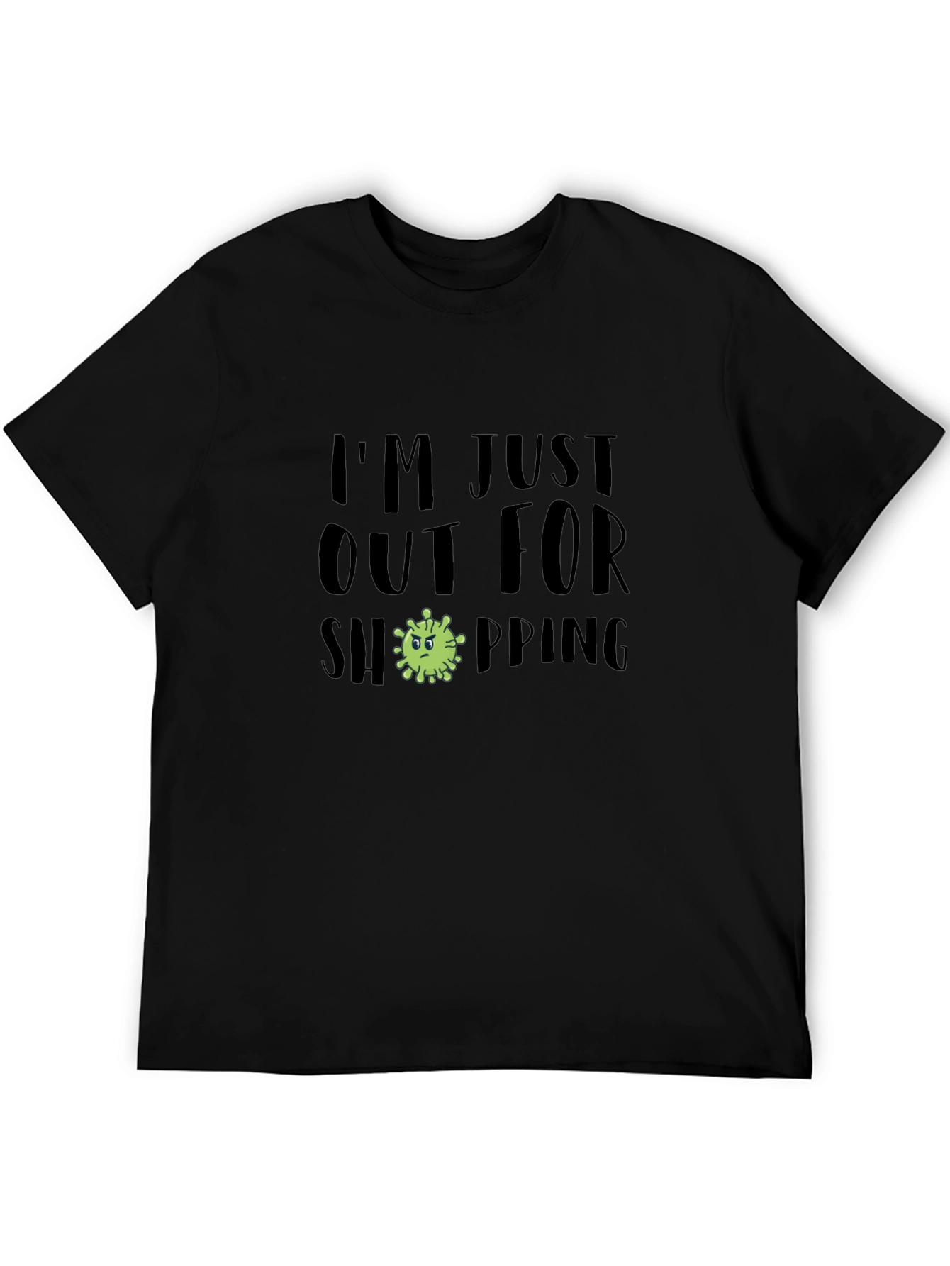 Funny Shopping Virus Black T-Shirt