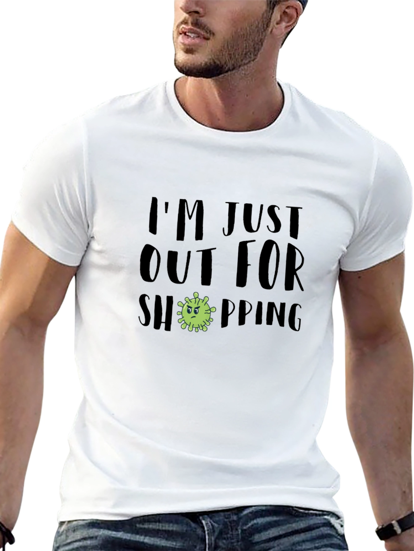Funny Shopping Virus Black T-Shirt
