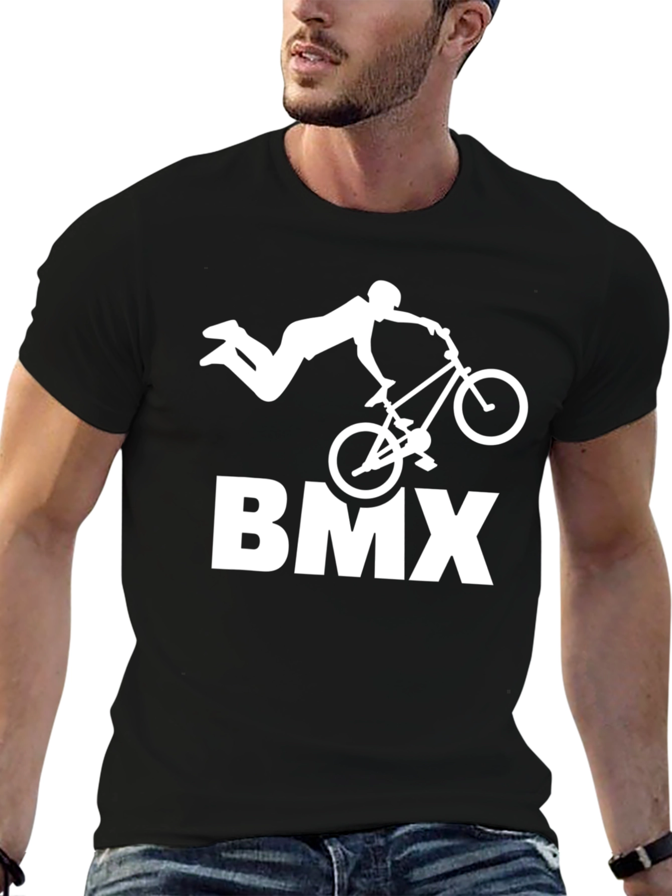 BMX Stunt T-Shirt - Black Graphic Tee