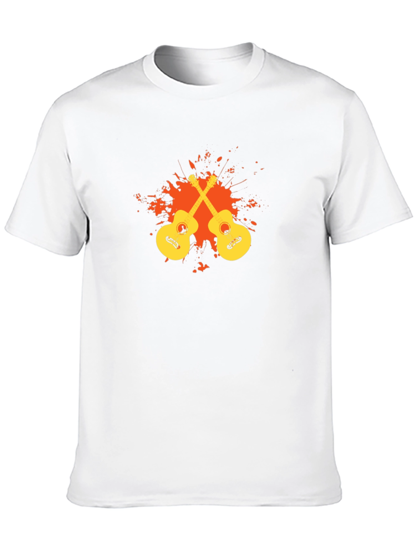 Black T-Shirt with Guitar Graphic