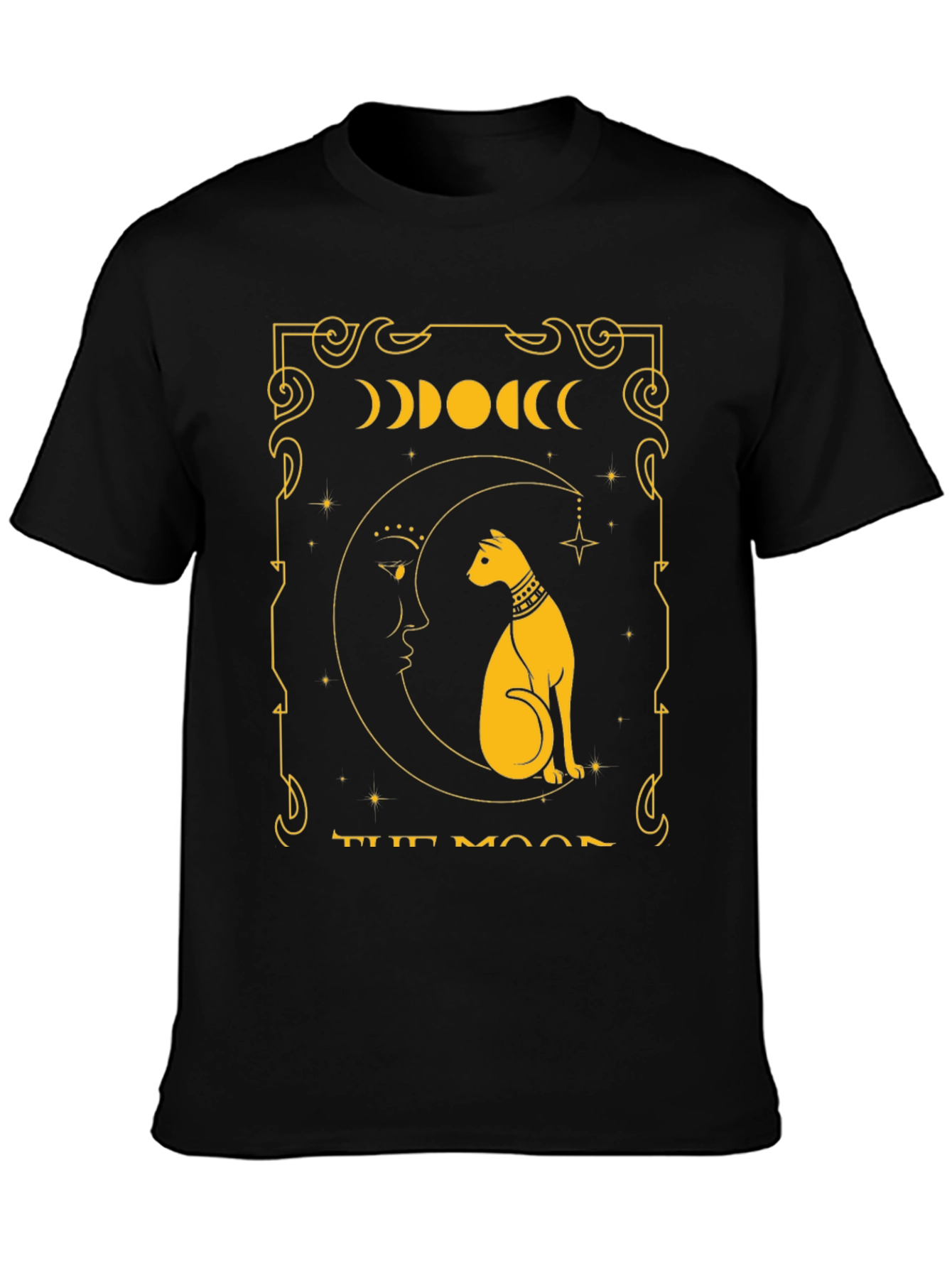 The Moon Tarot Card T-Shirt Cat Design