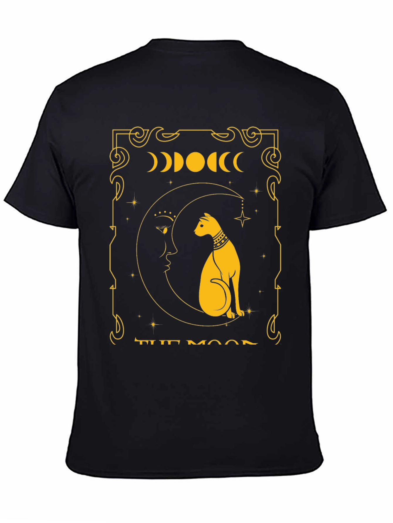The Moon Tarot Card T-Shirt Cat Design