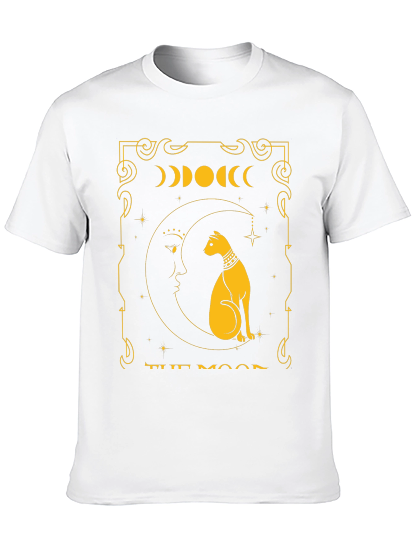 The Moon Tarot Card T-Shirt Cat Design