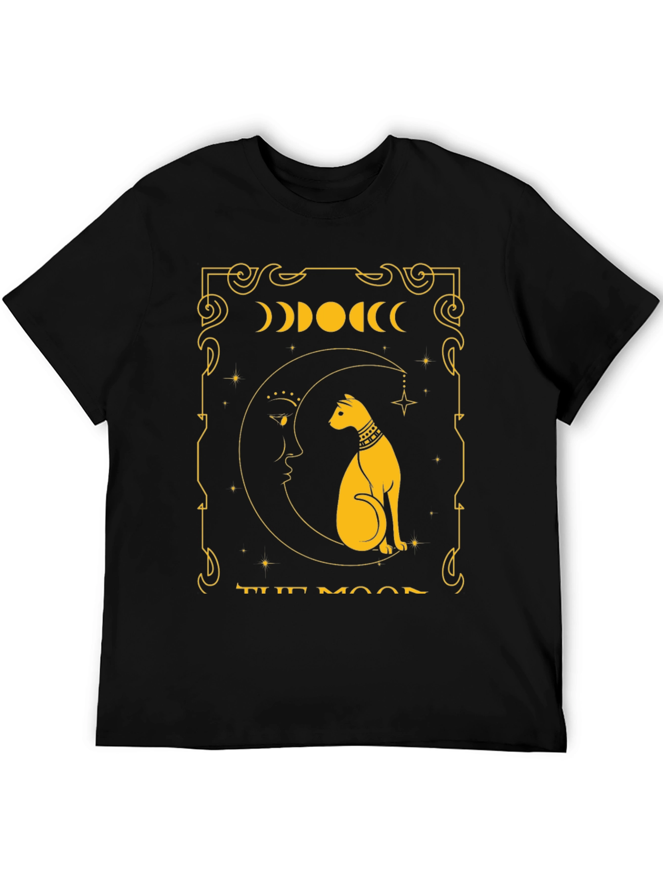 The Moon Tarot Card T-Shirt Cat Design