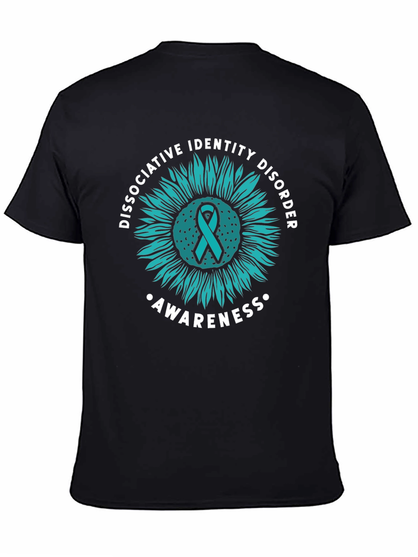 DID Awareness Sunflower Graphic Tee - Black Cotton Blend