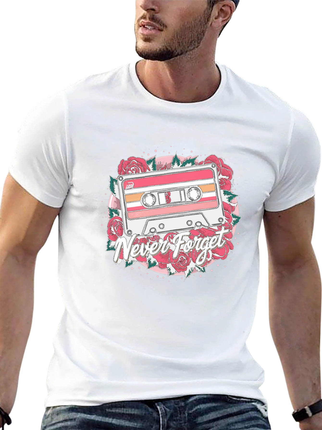 Retro Cassette Tape Never Forget Graphic Tee