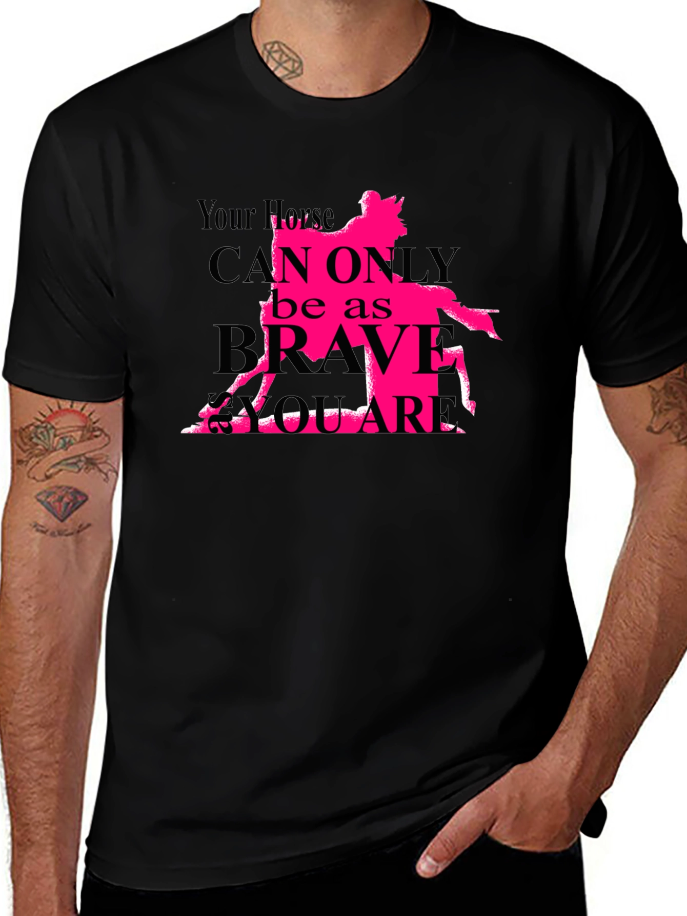 Horse Brave Square Graphic Tee