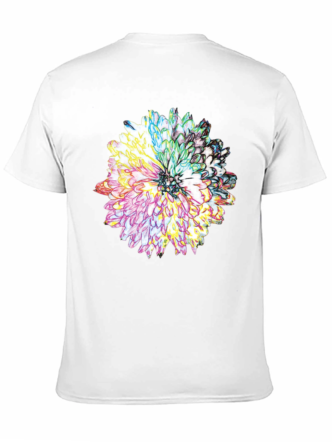 Floral Graphic Print Tee - Mens Black T-Shirt