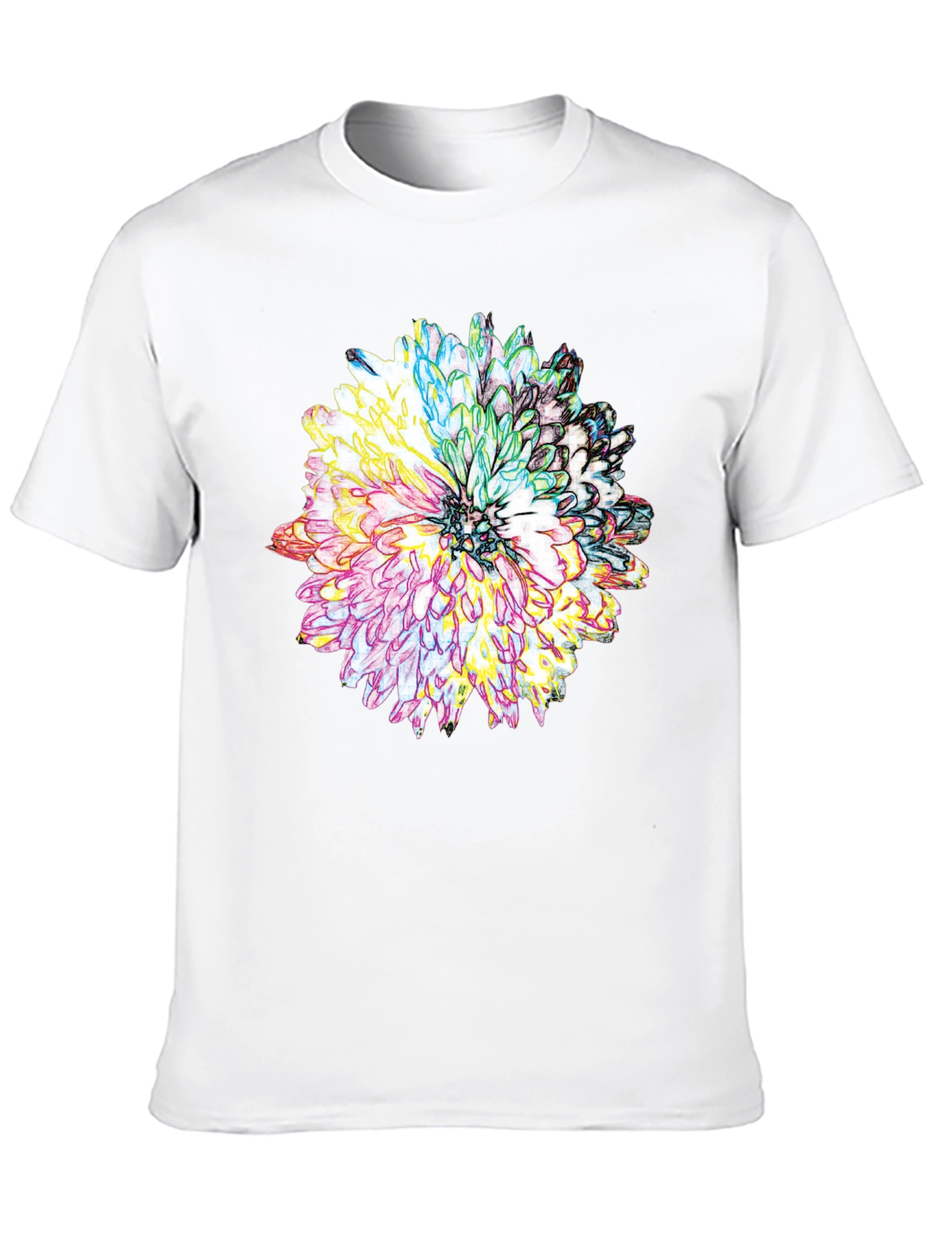 Floral Graphic Print Tee - Mens Black T-Shirt