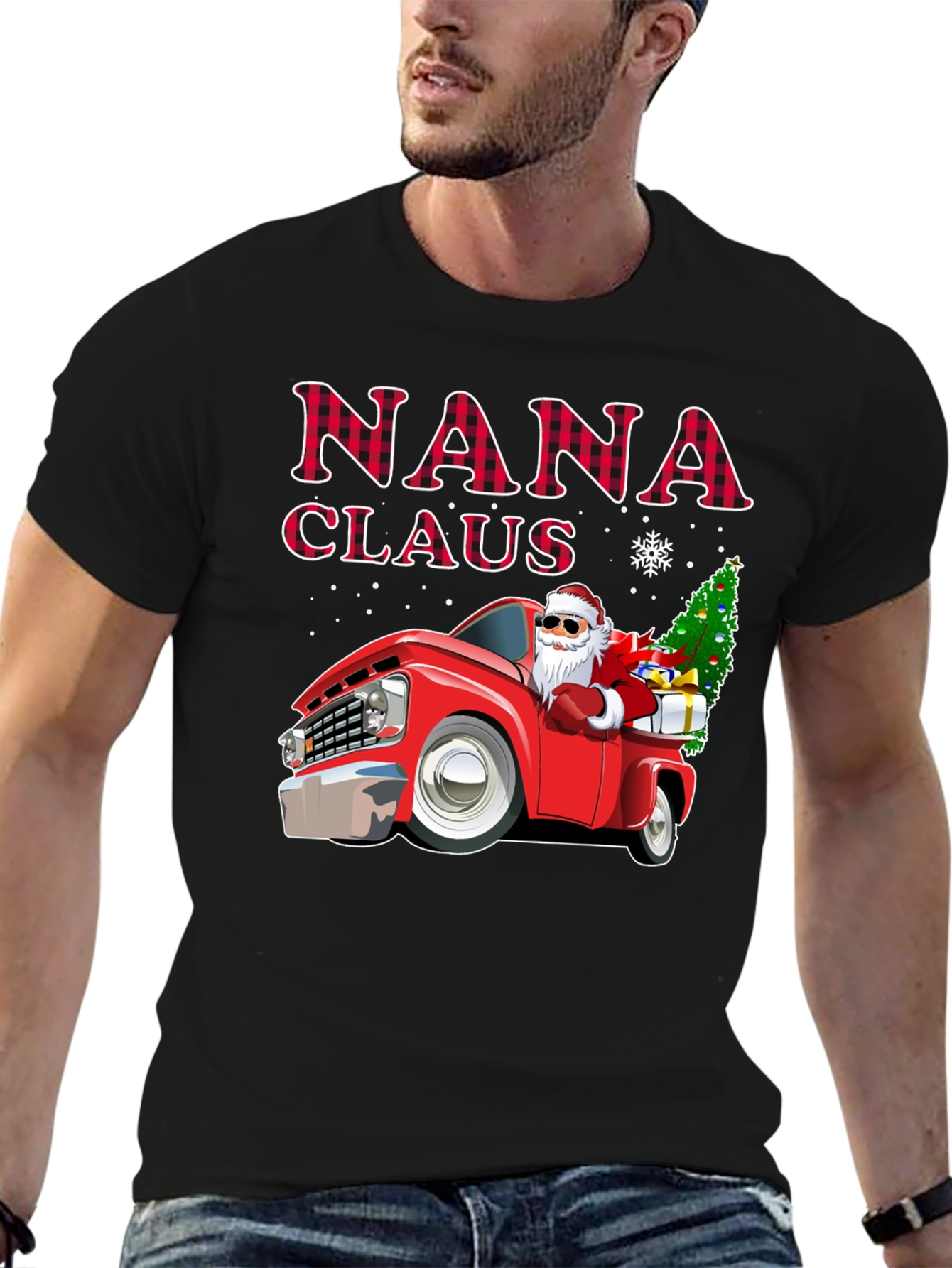 Nana Claus Christmas Truck Graphic Tee