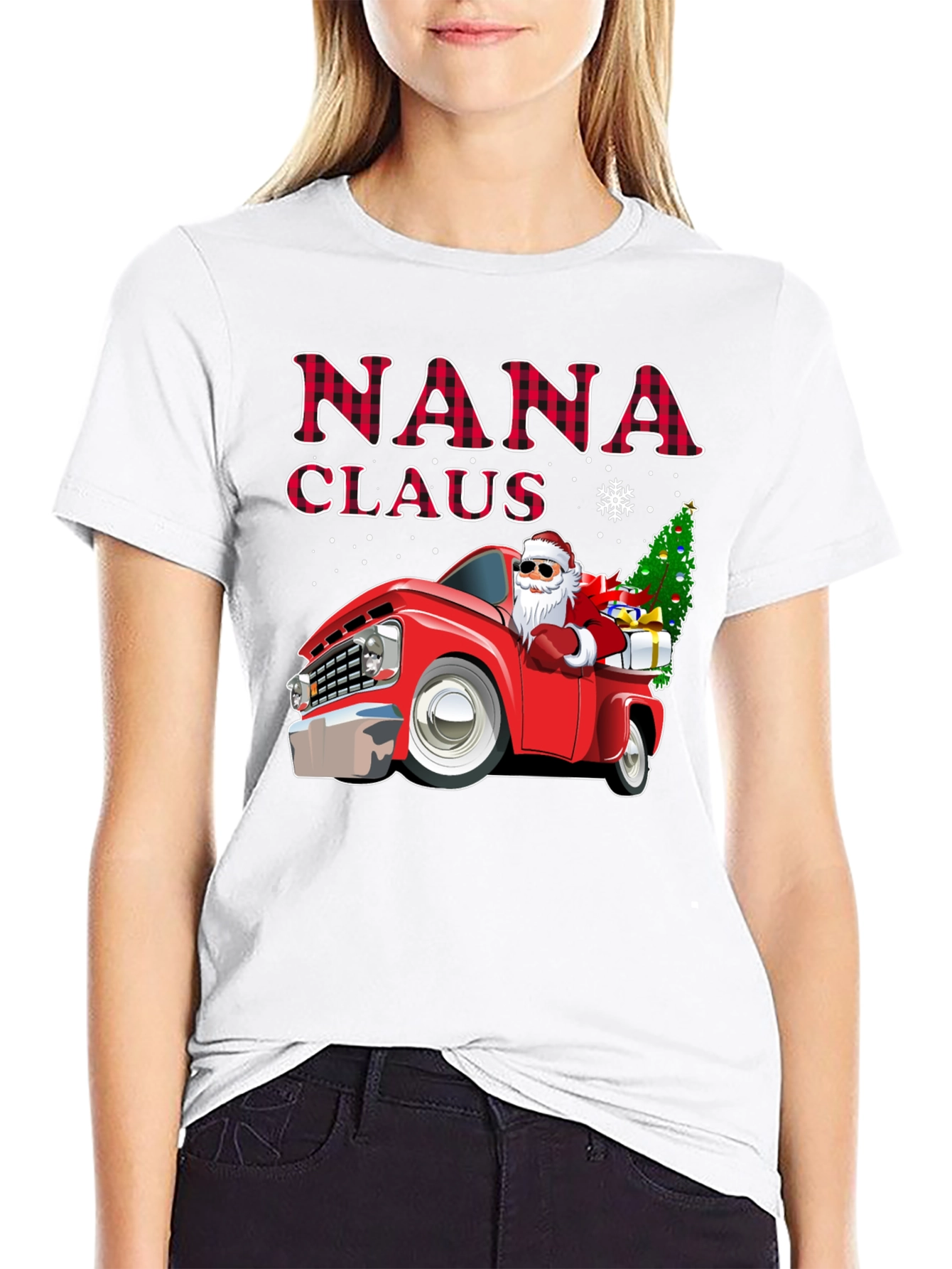 Nana Claus Christmas Truck Graphic Tee