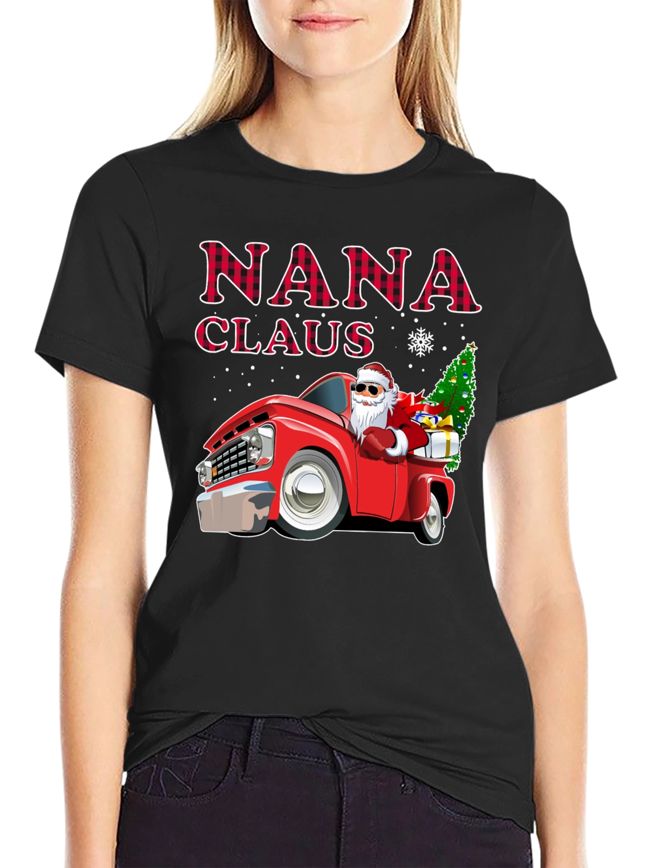Nana Claus Christmas Truck Graphic Tee