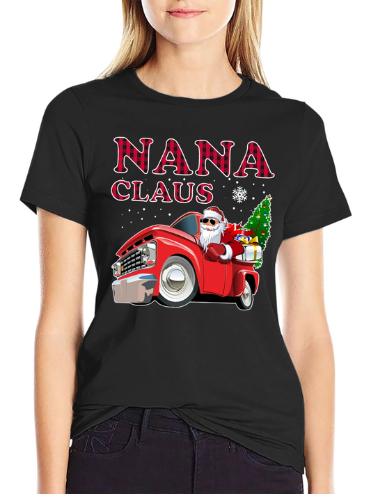 Nana Claus Christmas Truck Graphic Tee