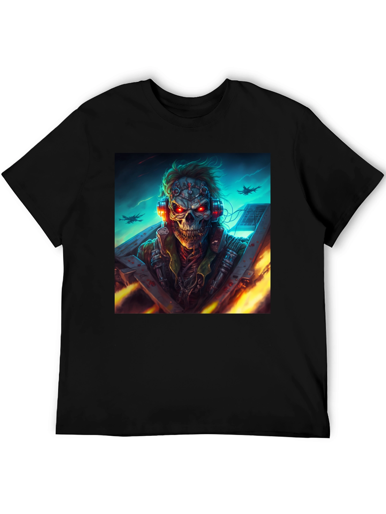 Skull Pilot T-Shirt - Dark Graphic Tee