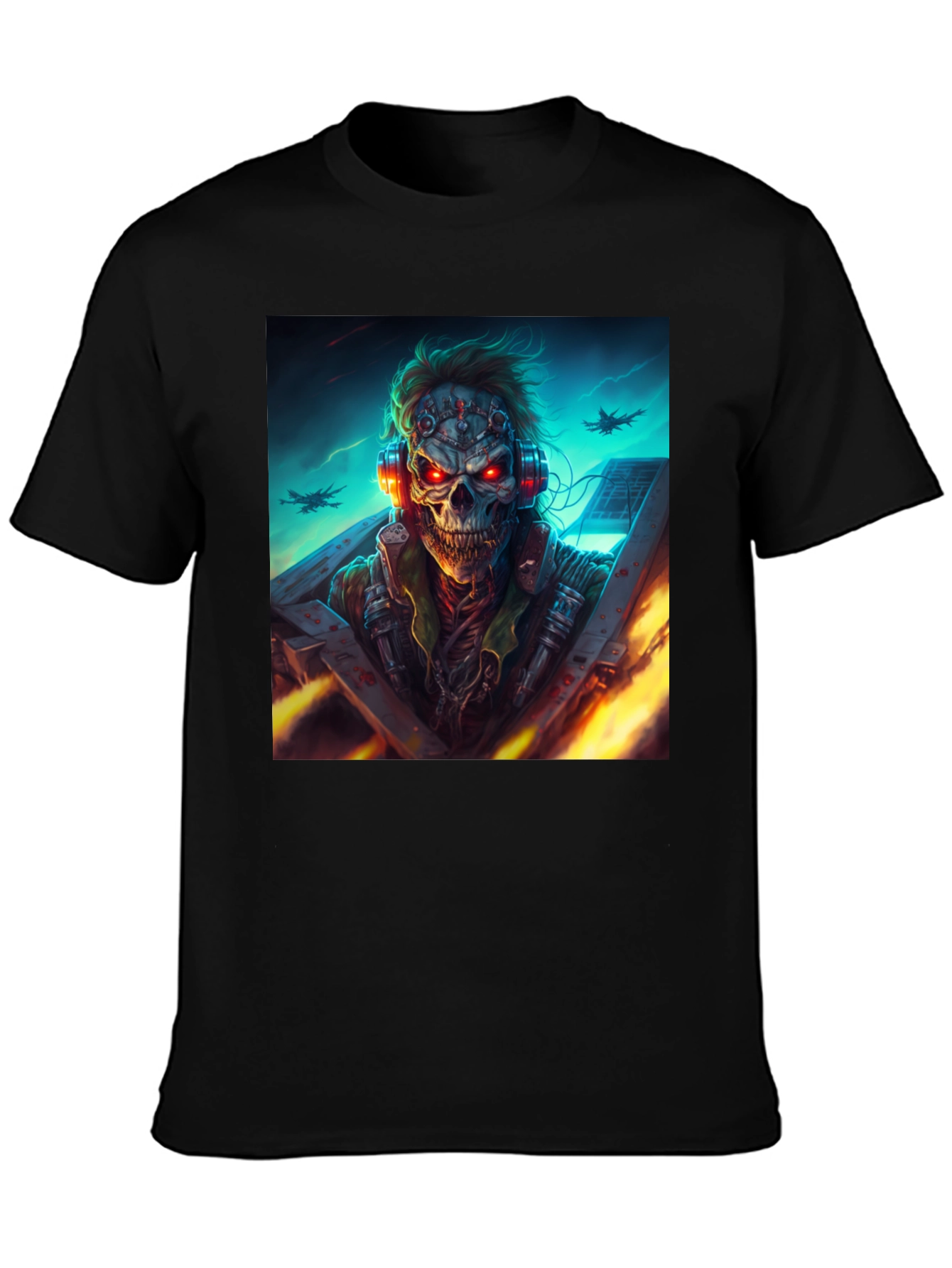 Skull Pilot T-Shirt - Dark Graphic Tee