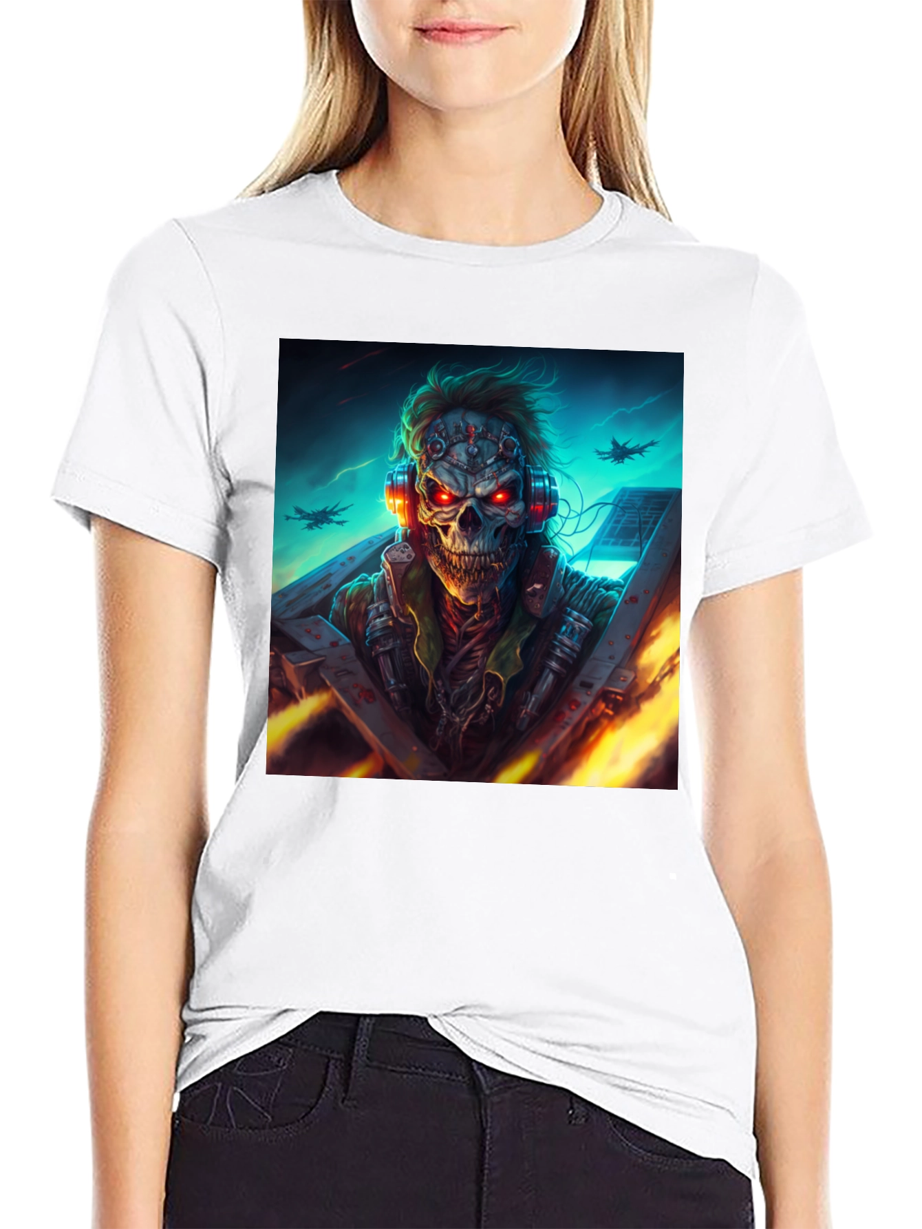 Skull Pilot T-Shirt - Dark Graphic Tee