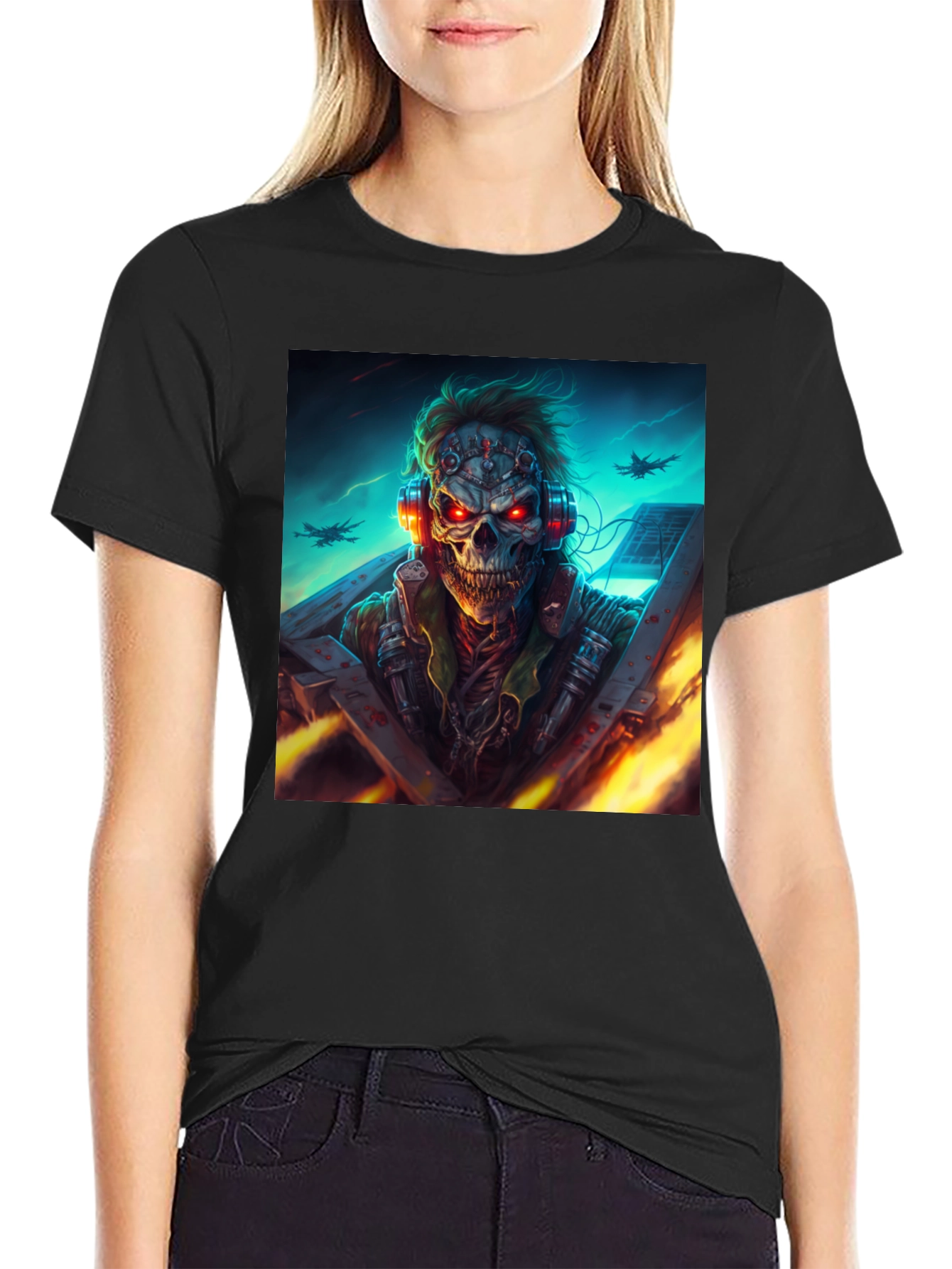 Skull Pilot T-Shirt - Dark Graphic Tee