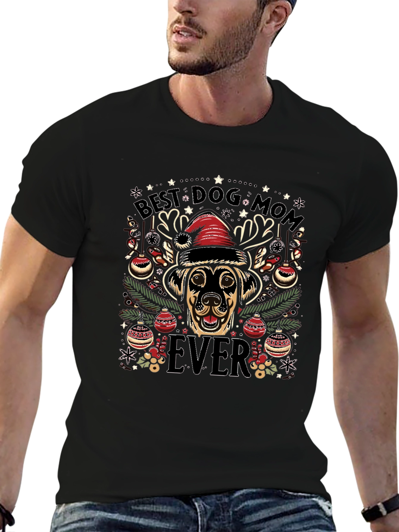 Best Dog Mom Ever Christmas T-Shirt