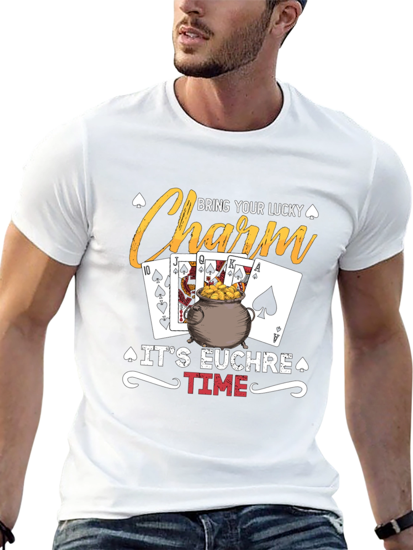 Lucky Charm Euchre Time Graphic T-Shirt