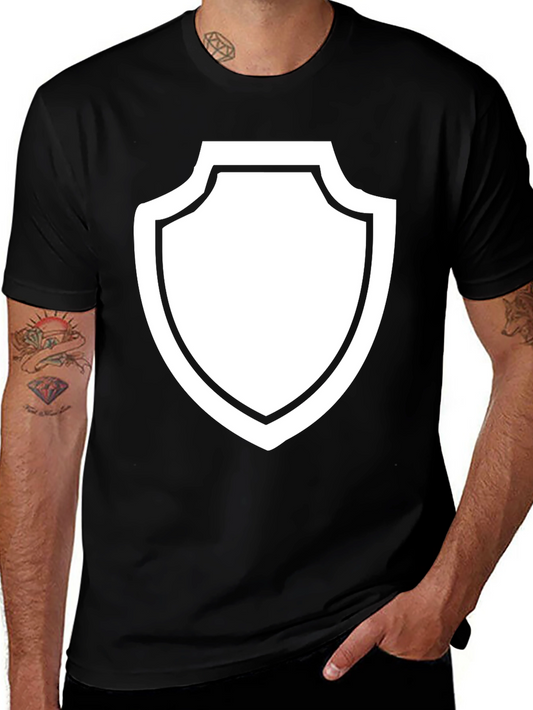 Black T-Shirt with Shield Graphic
